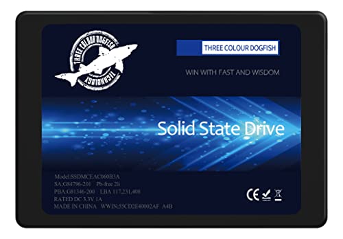 SSD SATA 2.5″ 64GB Dogfish Internal Solid State Drive High Performance Hard Drive for Desktop Laptop SATA III 6Gb/s Includes SSD 32GB 60GB 64GB 120GB 128GB 240GB 250GB 500GB 960GB (64GB 2.5″-SATA3)