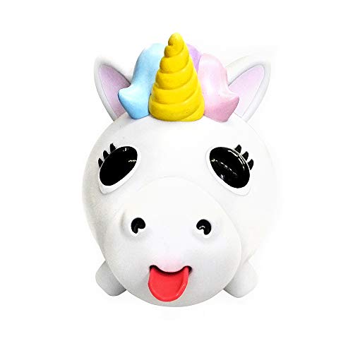 Jabber Ball Squishy Balls Promote Anxiety and Stress Relief – Calm Focus and Play Talking Animal by Sankyo Toys for Party Favors, Boys & Girls Birthday Gifts, Classroom Prize – White Unicorn