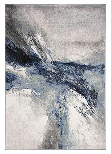 SAFAVIEH Galaxy Collection 9′ x 12′ Blue/Grey GAL117M Modern Abstract Non-Shedding Living Room Bedroom Dining Home Office Area Rug