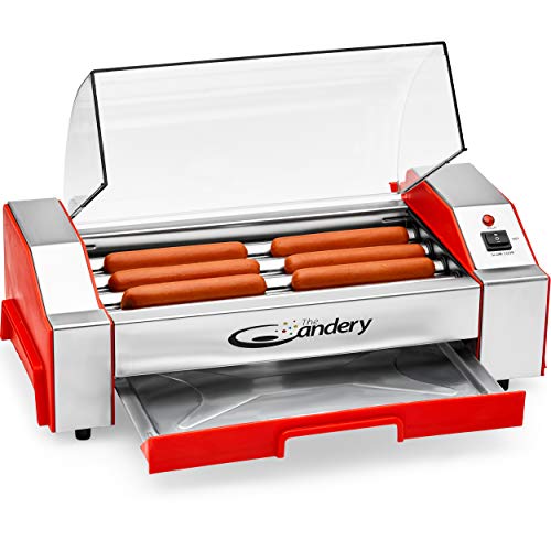 The Candery Hot Dog Roller – Sausage Grill Cooker Machine – 6 Hot Dog Capacity – Household Hot Dog Machine for Children and Adults