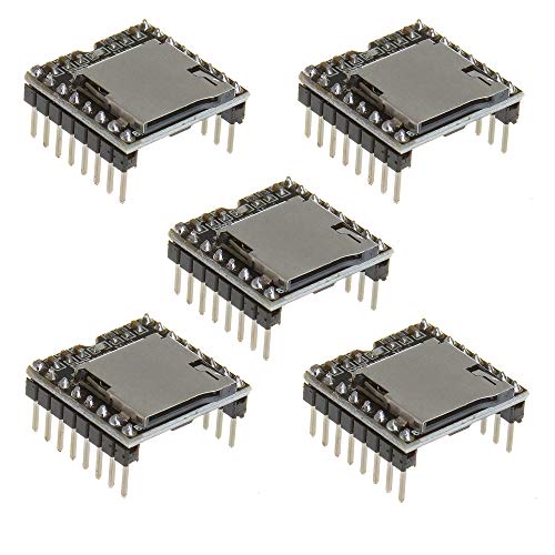 Anmbest 5PCS YX5200 DFPlayer Mini MP3 Player Module MP3 Voice Decode Board Supporting TF Card U-Disk IO/Serial Port/AD for Arduino