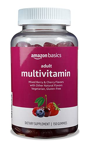 Amazon Brand – Solimo Adult Multivitamin, 150 Gummies, 75-Day Supply, Mixed Berry & Cherry