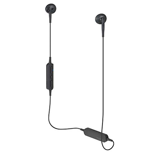 Audio-Technica ATH-C200BT Bluetooth Wireless In-Ear Headphones with In-Line Mic & Control, Black