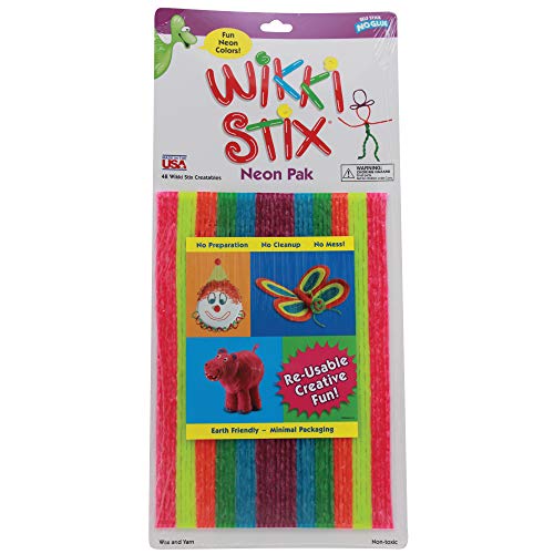 Wikki Stix WKX804BN Neon Colors Pak, 48 Stix Per Pack, 6 Packs