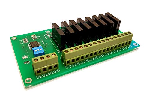 8 Channel I2C Interface Bus Solid State Relay Module for Arduino Raspberry PI and All Mic, AC Voltage Frequency Range 50…60Hz, AC Controlling Voltage Range 100…240VAC Long Life Quite Relay