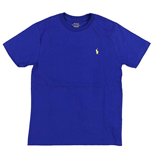 Polo Ralph Lauren Boys Crew Neck Pony Logo T-Shirt (Large, Blue (Yellow Pony))