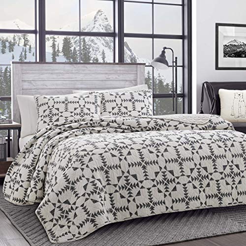 Eddie Bauer – Queen Quilt Set, Reversible Cotton Bedding with Matching Shams, Lightweight Home Decor for All Seasons (Arrowhead Charcoal, 3 pcs, Queen)
