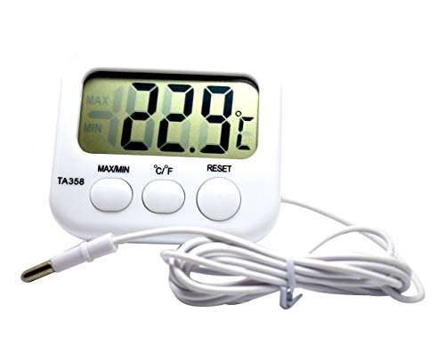 Bytiyar TA358 Celsius/Fahrenheit Digital Thermometer Temperature Meter Gauge with 4.9ft/1.5M Probe Sensor