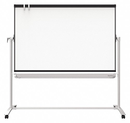 Quartet Gloss-Finish Steel Dry Erase Board, Easel Mounted, Mobile/Casters, 48″H x 72″W, White