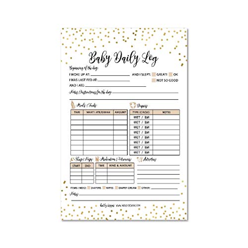 Nanny Newborn Baby or Toddler Log Tracker Journal Book, Daily Schedule Feeding Food Sleep Naps Activity Diaper Change Monitor Notes For Daycare, Babysitter, Caregiver, Infants and Babies, 50 Sheet Pad