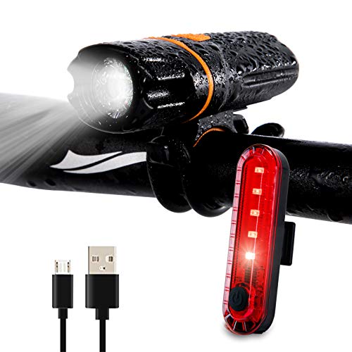 Wastou Bike Lights, Super Bright Bike Front Light 1200 Lumen, IPX6 Waterproof 6 Modes Cycling Light Flashlight Torch with USB Rechargeable Tail Light(USB Cable Included)