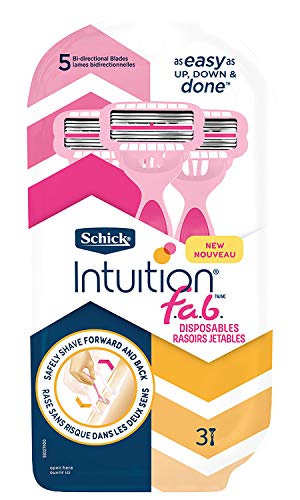 Schick Intuition f.a.b Womens Bi-Directional Disposables Razor,3 Count (Pack of 1)