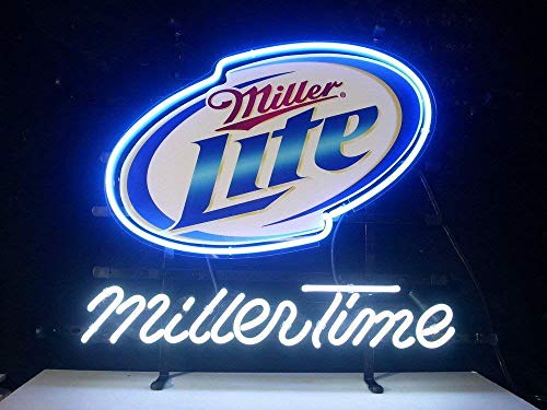 QUEEN SENSE® New 14″x10″ Millers Lite Miller Time Neon Sign Man Cave Bar Pub Beer Handmade Neon Light FX184