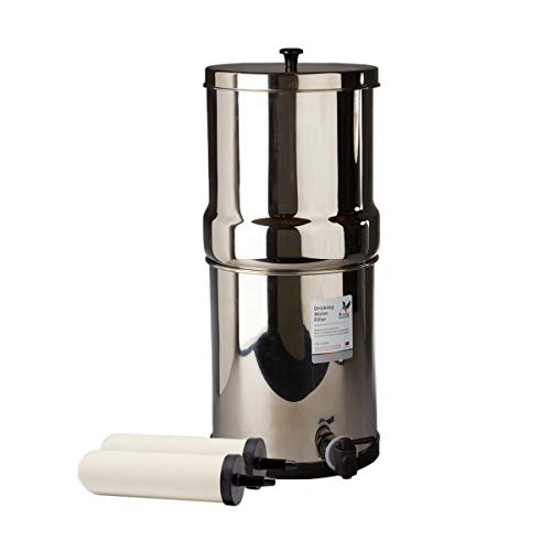 British Berkefeld 2.24 Gallon Gravity-Fed Water Filter System- Stainless Steel with 2x ATC Super Sterasyl Candle Filters