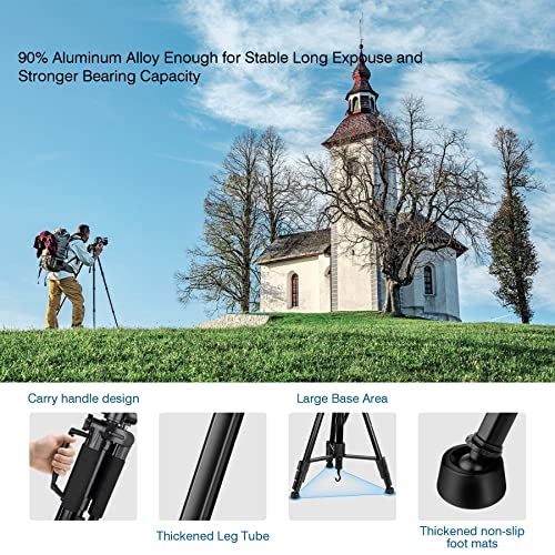 Victiv 72 inch Camera Tripod Monopod, Heavy Duty Tripod Stand for Cameras, Cell Phones, Lightweight and Compact Tripod for Travel Video, Compatible with Canon Nikon DSLR – Black | The Storepaperoomates Retail Market - Fast Affordable Shopping