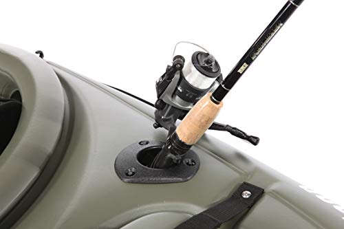 Pelican – Kayak Fishing Rod Holder – Flush Mount Rod Holder– Fishing Tackle Accessory – Recreational Kayak Rod Holder,Black