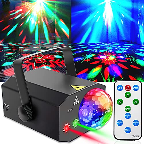 Party Lights,Disco Ball Lights,DJ Disco Lights Laser Stage Light Sound Activated Rave Lights with Remote Control Dancing Lights Disco Lights for Parties Club Bar KTV Holiday Dance Christmas Birthday