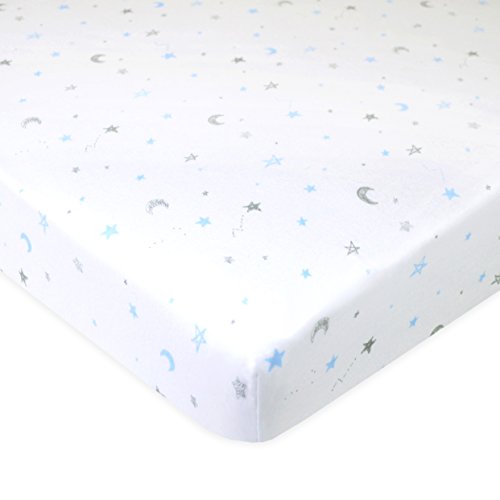 American Baby Company 100% Natural Cotton Value Jersey Knit Fitted Portable/Mini-Crib Sheet, Blue Star/Zigzag, 24″ x 38″ x 5″, Soft Breathable, for Boys and Girls, Pack of 3 | The Storepaperoomates Retail Market - Fast Affordable Shopping