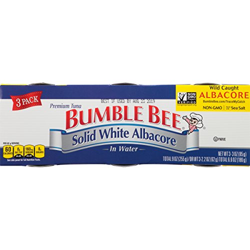 Bumble Bee Solid White Albacore Tuna In Water, 3 Ounce, Pack of 3