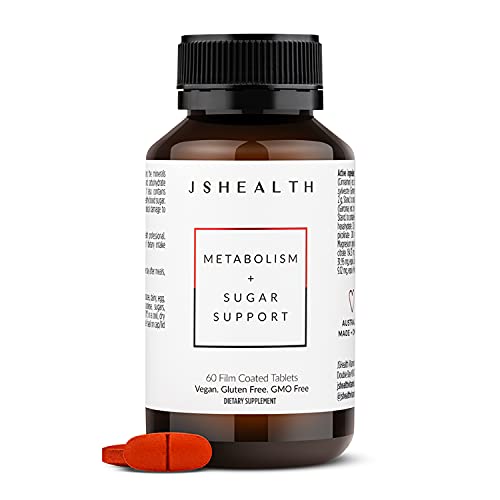 JSHealth Vitamins, Metabolism and Sugar Support Formula, Blood Sugar Balance, Healthy Natural Energy Support, Metabolism Boosting Supplement (60 Capsules)