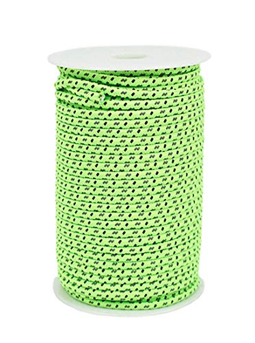 DPLUS Highly Visible Guyline Camping Rope 50m Fluorescent Reflective Guyline Tent Rope Nylon Cord Paracord for Outdoor Camping Hiking Tent (4mm)