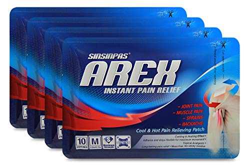 SINSINPAS AREX Cool & Hot Pain Relieving Patch, Medium 4 Pack (40 Patches Total)