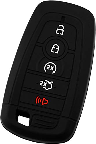 KeyGuardz Keyless Entry Remote Car Smart Key Fob Outer Shell Cover Soft Rubber Protective Case for Ford Raptor Explorer Mustang M3N-A2C93142600