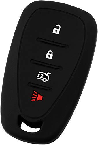 KeyGuardz Keyless Entry Remote Car Smart Key Fob Outer Shell Cover Soft Rubber Protective Case for Chevy Volt Bolt Sonic Spark HYQ4EA