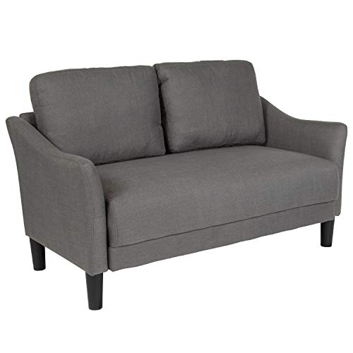 Flash Furniture Asti Upholstered Loveseat in Dark Gray Fabric