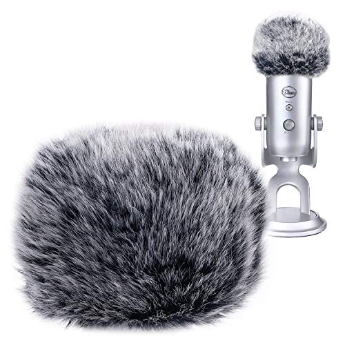 YOUSHARES Microphone Furry Windscreen Muff – Mic Wind Cover Fur Pop Filter as Foam Cover for Blue Yeti, Blue Yeti Pro USB Condenser Mic