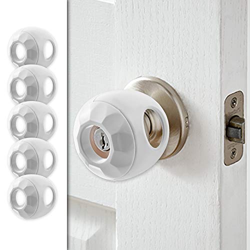 New & Improved – Door knob Baby Safety Cover – 5 Pack – Deter Little Kids from Opening Doors with A Child Proof Door Handle Lock – Driddle