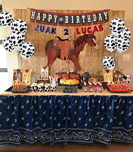 36pcs Cow Print Balloons 12″ Latex Balloon in Black and White for Western Cowboy Theme for Kids Birthday Party Favor Supplies Decorations