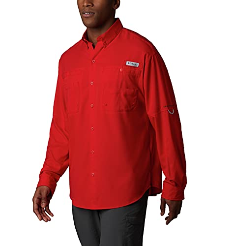 Columbia Men’s Standard PFG Tamiami II UPF 40 Long Sleeve Fishing Shirt, Red Spark, Medium