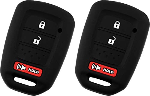 KeyGuardz Keyless Entry Remote Car Key Fob Outer Shell Cover Soft Rubber Protective Case for Honda CR-V HR-V Crosstour MLBHLIK6-1T (Pack of 2)