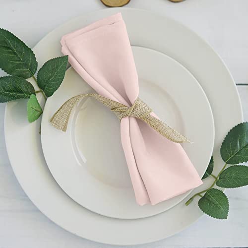 Tableclothsfactory Pack of 5 Blush Premium 17″ x 17″ Washable Polyester Napkins Great for Wedding Party Restaurant Dinner Parties