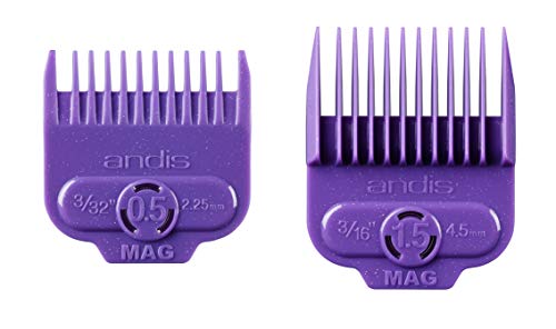Andis Magnetic Comb Set – Dual Pack 0.5 & 1.5-2 Count (Pack of 1)-Violet
