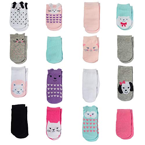 Little Me Baby Girl Socks, 0-12 & 12-24 Months, Multi, 16 Count