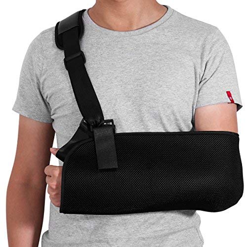 rosenice Arm Sling – Shoulder Immobilizer Medical Support Strap for Broken Fractured Arm Elbow Wrist, Adjustable Shoulder Rotator Cuff Support Brace, Left and Right Arm