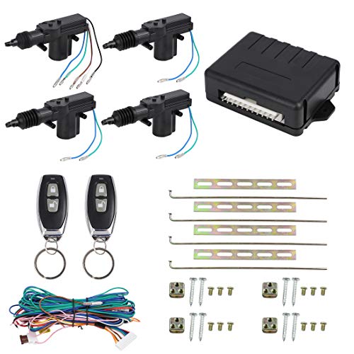 X AUTOHAUX 4 Doors Central Lock Locking System Car Keyless Entry Kit with Actuator – Only for 12V Vehicles