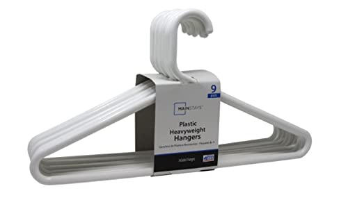 Mainstays Super Heavy Weight Hanger, White, 9-Pack (Pack of 2)