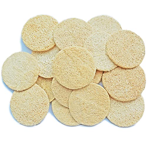 18 Pack Natural Loofah Sponge Exfoliating Face Pads – Facial Body Scrubbers Pad – When Bath Shower and Spa – Loofa Sponges Brush Scrub – Bulk Loofahs Scrubber – Cleansing Skin For Women and Men