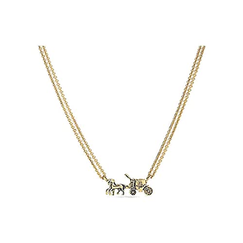 COACH Women’s Horse and Carriage Double Chain Necklace (F33375)