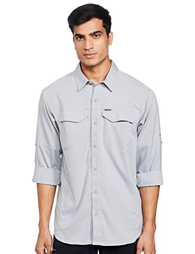 Columbia Men’s Silver Ridge Lite Long Sleeve Shirt, Grey, 3X