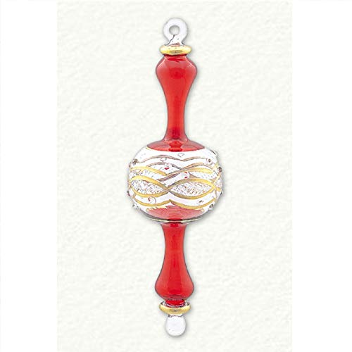 Red and Gold Elegant Ball Egyptian Glass Christmas Tree Ornament Made in Egypt