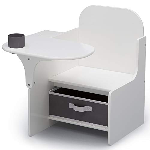 Delta Children MySize Chair Desk with Storage Bin – Greenguard Gold Certified, Bianca White