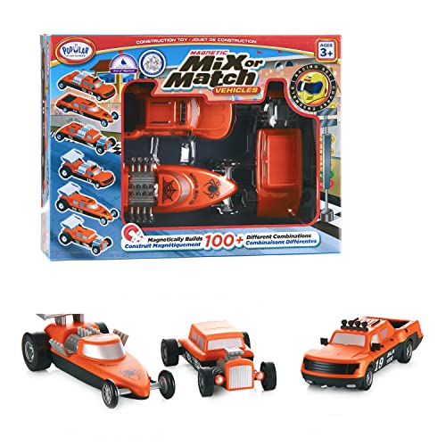 POPULAR PLAYTHINGS Mix or Match Vehicles, Magnetic Toy Play Set, Race Cars
