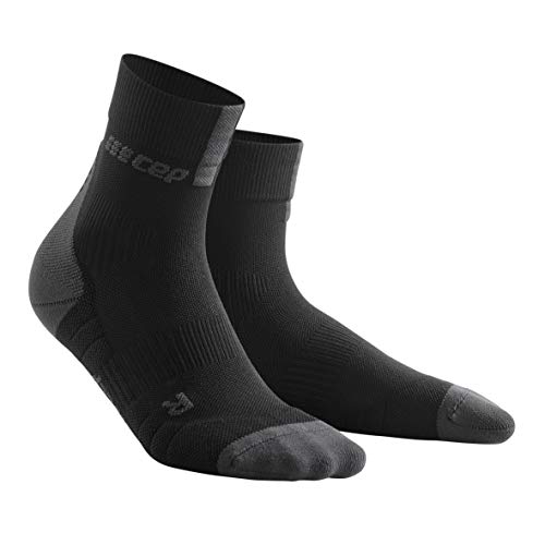 CEP Men’s Crew Cut Compression Socks, Short Socks 3.0, Black/Dark Grey V