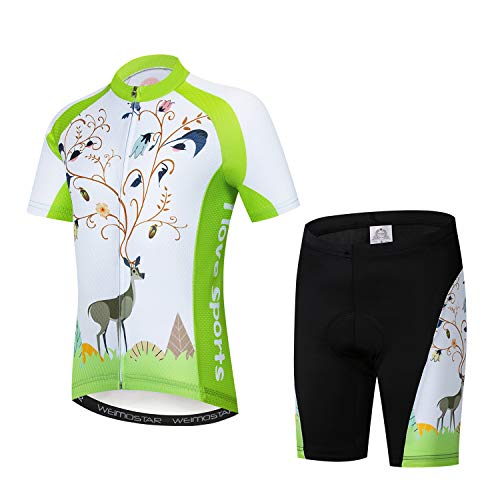 Children Cycling Jersey Set Clothing Boys Girls Shorts Pad Suits Deer L