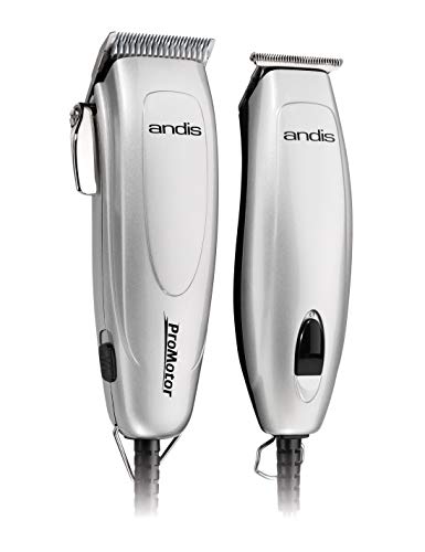 Andis 24565 Professional Promotor Electric Corded Hair Clipper & Beard Trimmer – Adjustable T-Blade Built With Stainless Carbon Steel, High-Speed Rotary Motor With Less Noise – 27 Piece Kit, Grey