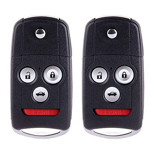SCITOO 2X 4 Button Uncut Key Fob Shell fit for Honda for Accord for Acura RDX for Acura MDX for Acura TL for Acura TSX for Acura ZDX (IYZFBSB802)